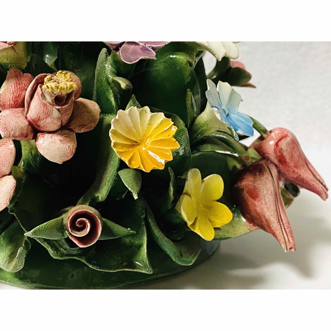 【 美品 】イタリア製 陶花 NUOVA CAPODIMONTE FLOWERS