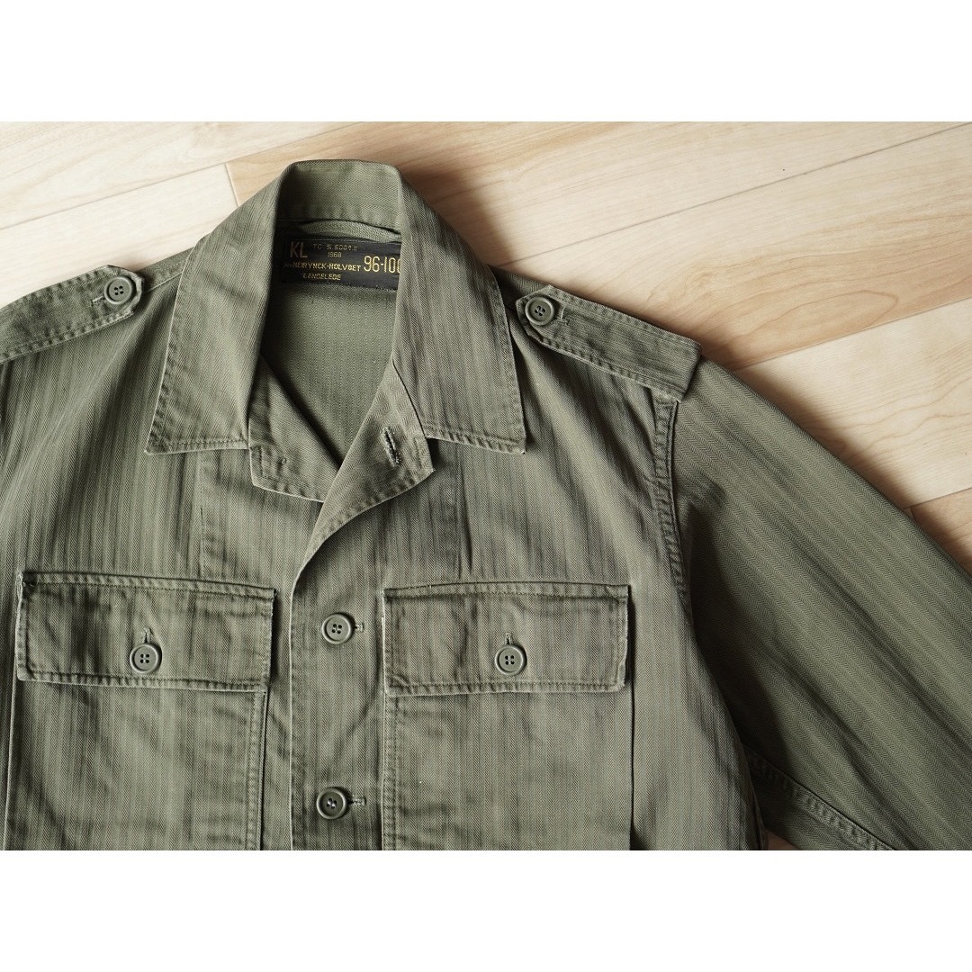 60s オランダ軍 フィールドジャケット ミリタリーシャツ ヘリンボーン ...