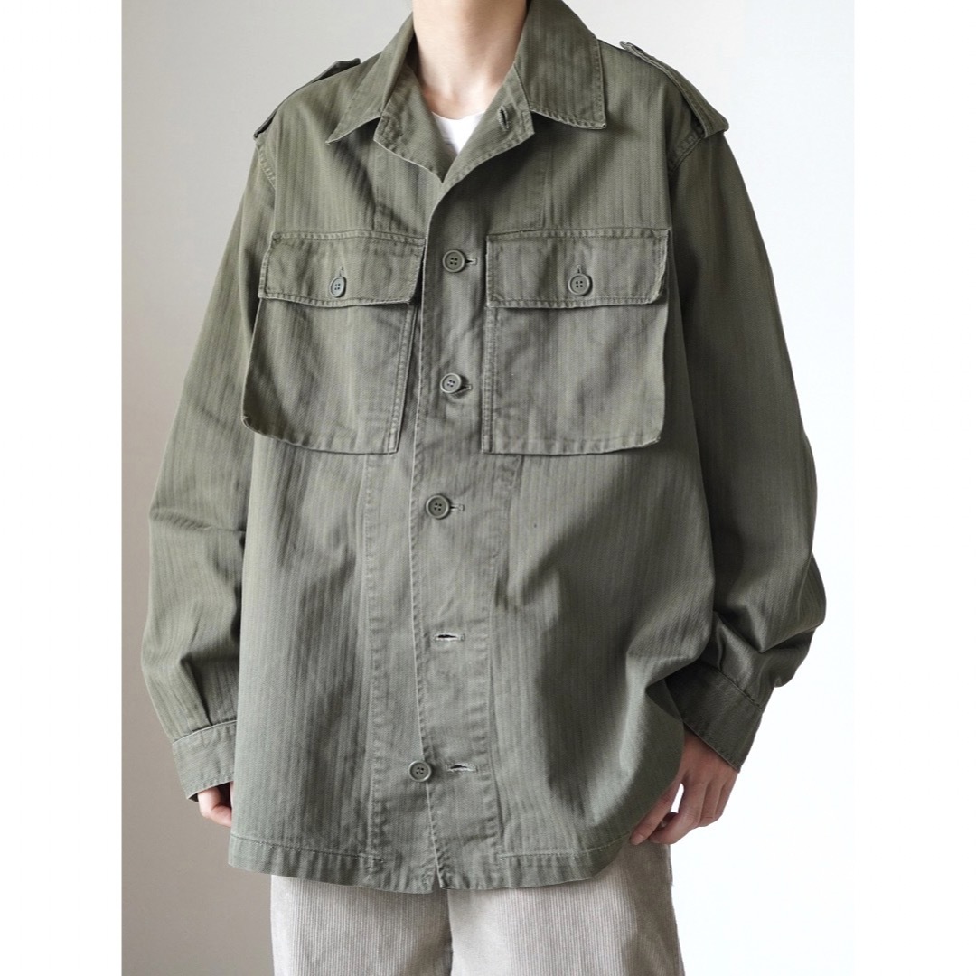 60s オランダ軍 フィールドジャケット ミリタリーシャツ ヘリンボーン ...