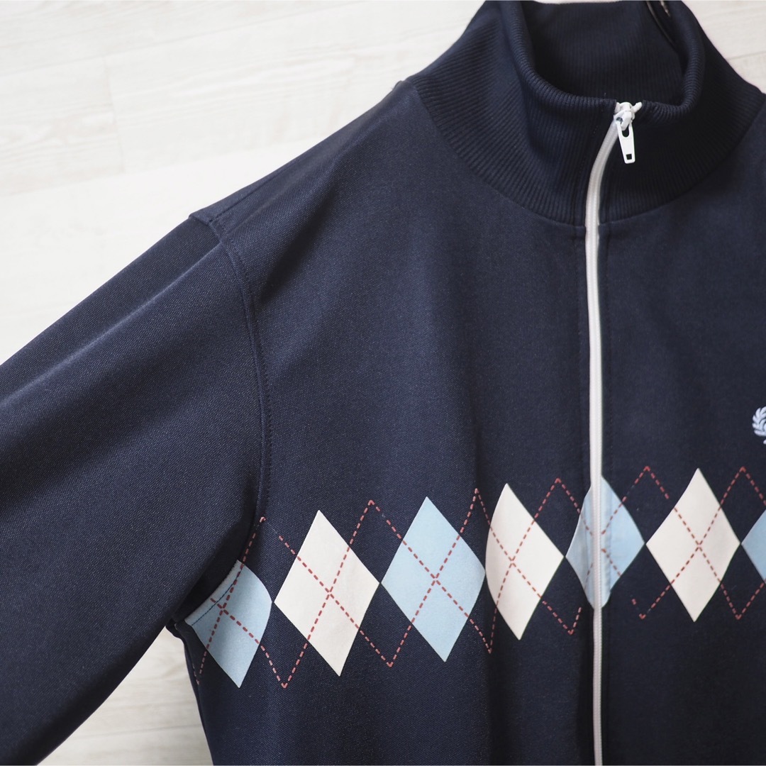 FRED PERRY - FRED PERRY アーガイルトラックジャケット-Navy/Mの通販