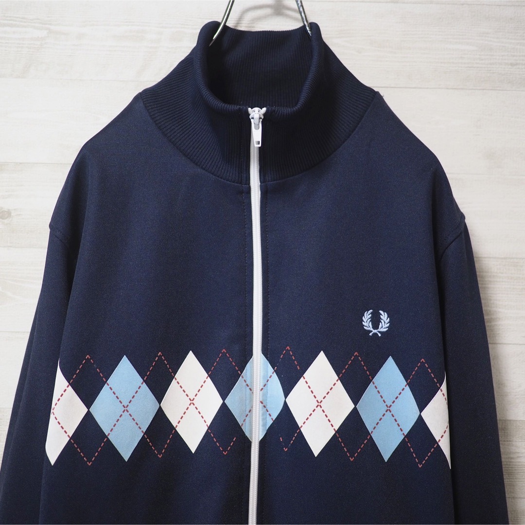 FRED PERRY - FRED PERRY アーガイルトラックジャケット-Navy/Mの通販