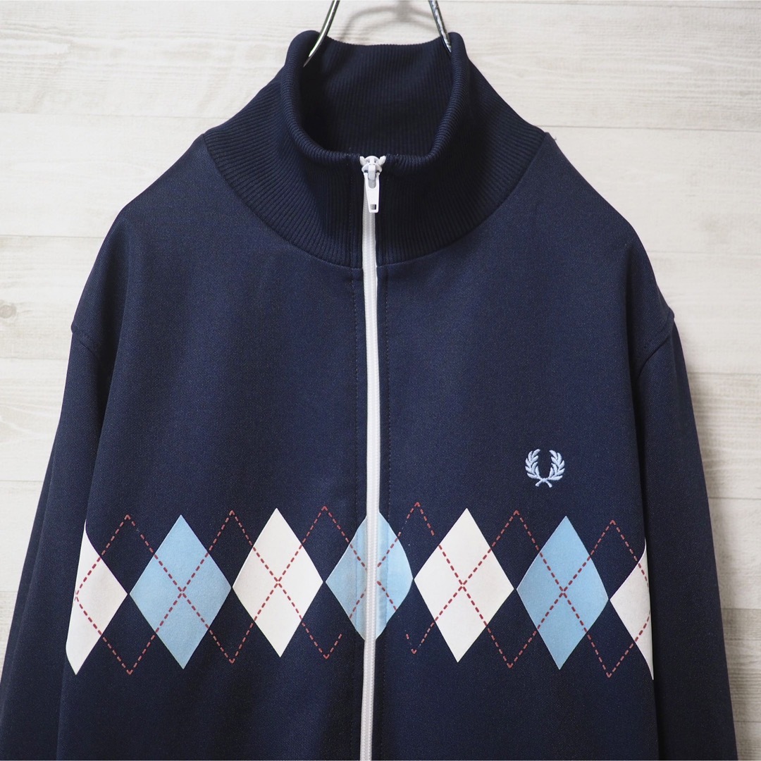 FRED PERRY アーガイルトラックジャケット-Navy/M-