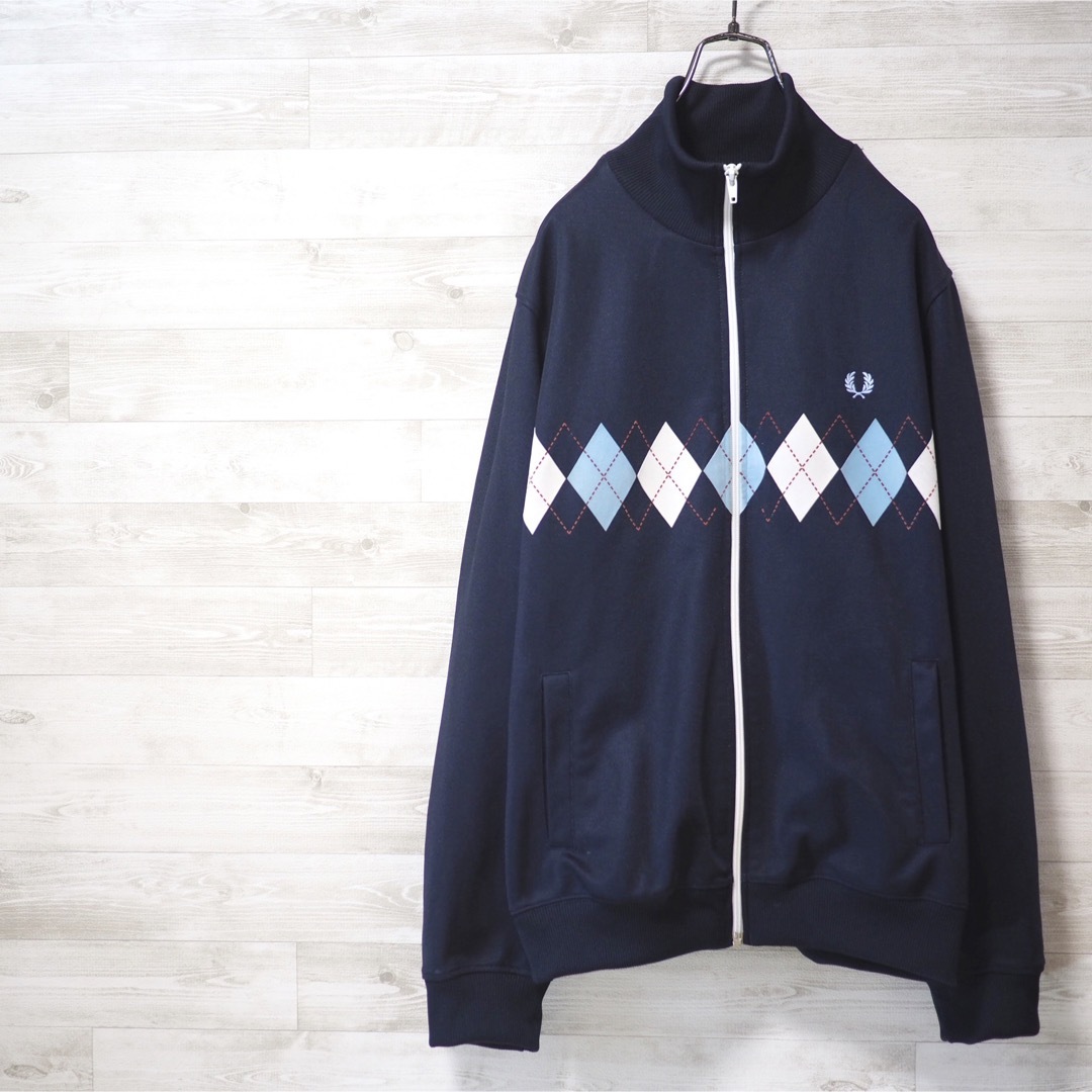 FRED PERRY - FRED PERRY アーガイルトラックジャケット-Navy/Mの通販