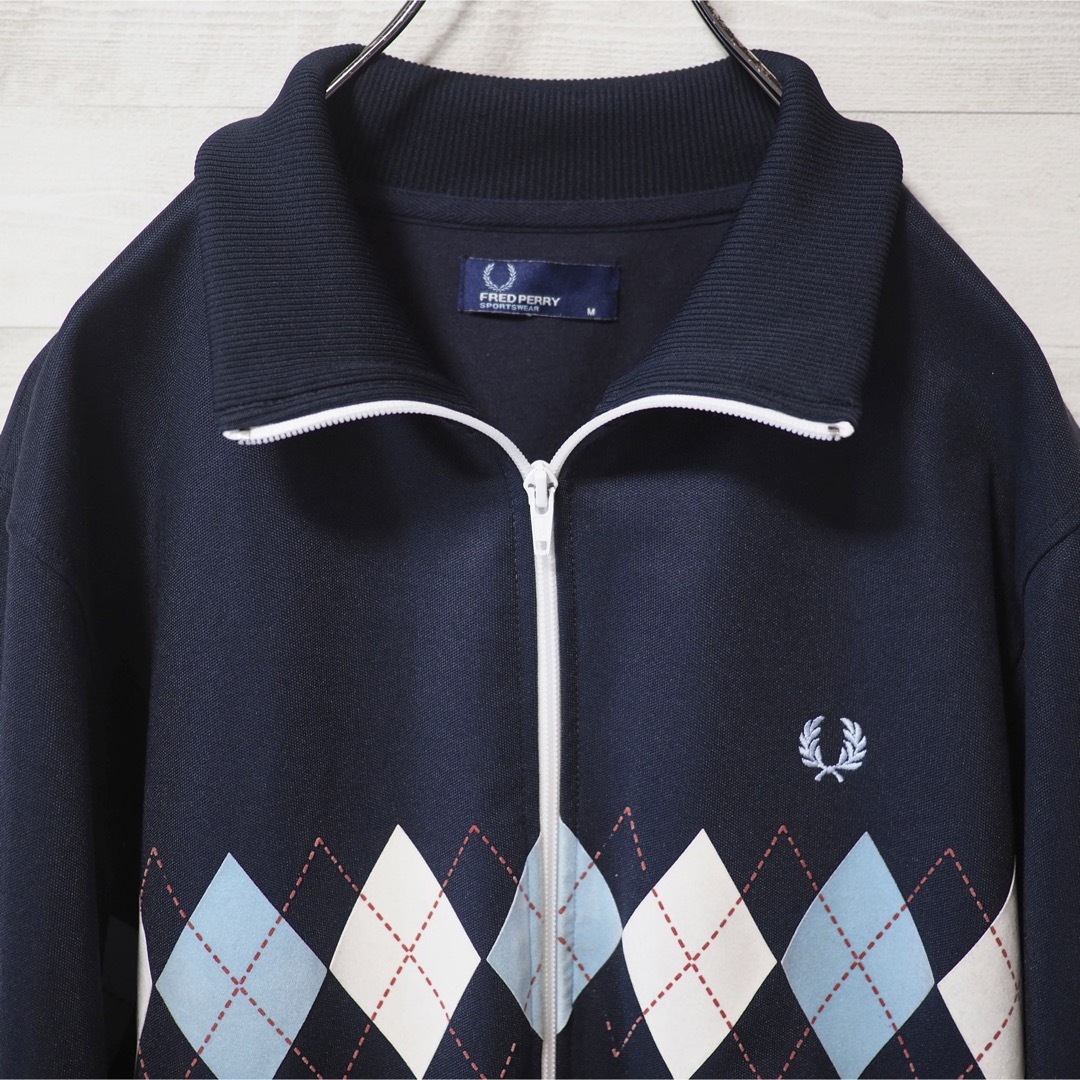 FRED PERRY アーガイルトラックジャケット-Navy/M-