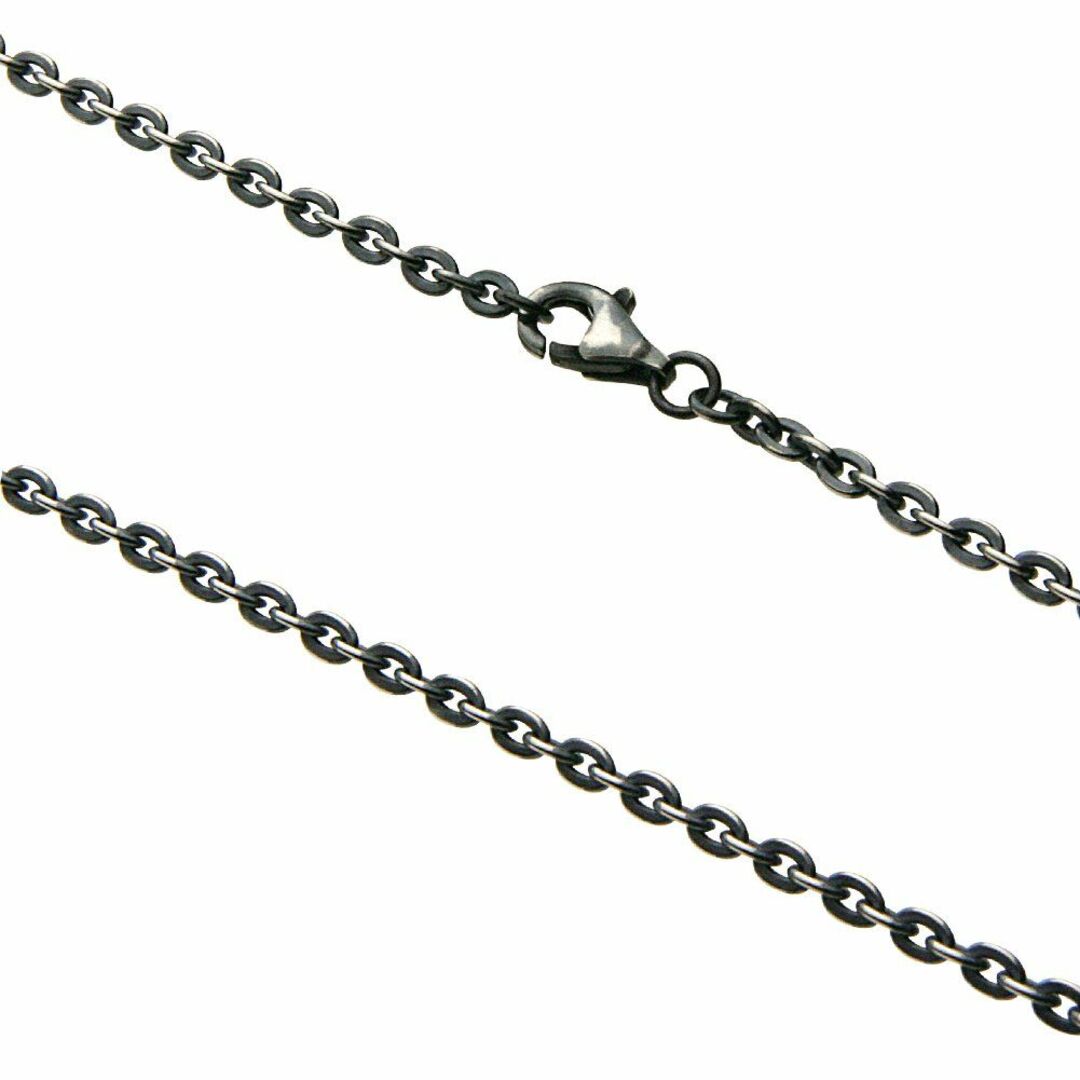 セノーテ 幅4mm 4面 カット あずき シルバー チェーン 燻し加工シルバーア-