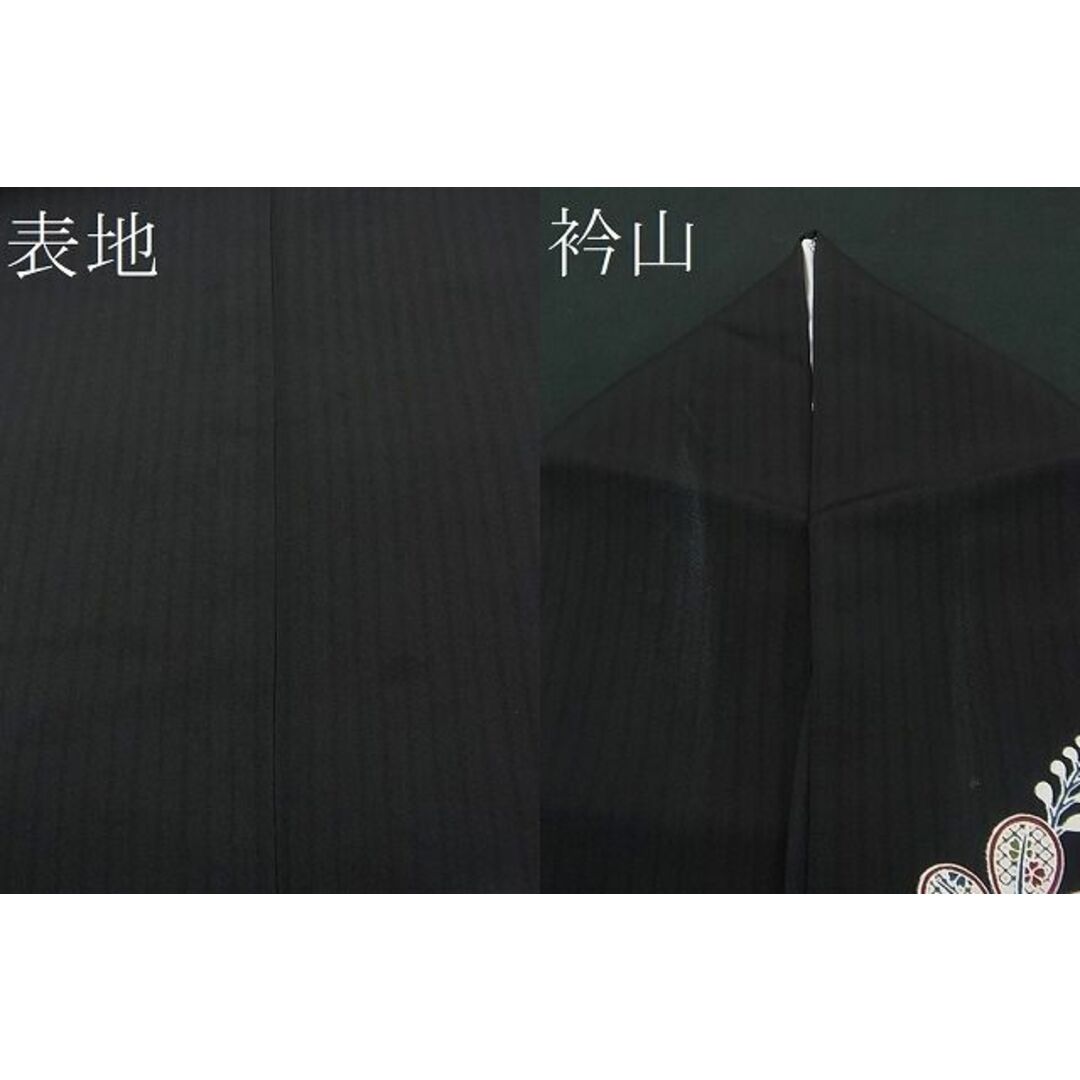 平和屋野田店■夏物 小紋 草花文 黒地 逸品 n-gh2858