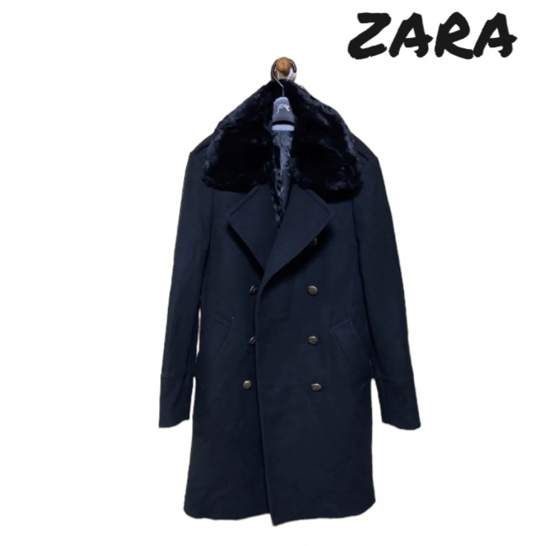 【ZARA】ボアダブルチェスターコートメンズ