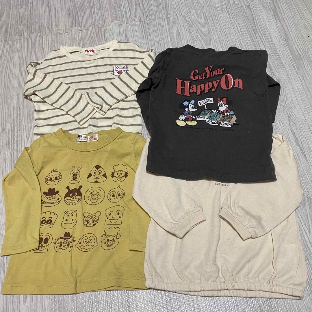 西松屋(ニシマツヤ)の男女兼用　ロングTシャツ　4枚セット キッズ/ベビー/マタニティのキッズ服男の子用(90cm~)(Tシャツ/カットソー)の商品写真