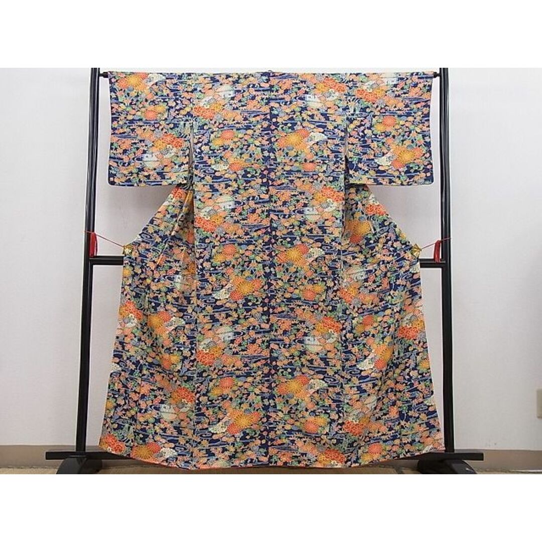 平和屋野田店■上質な小紋 草花文 逸品 n-je2845