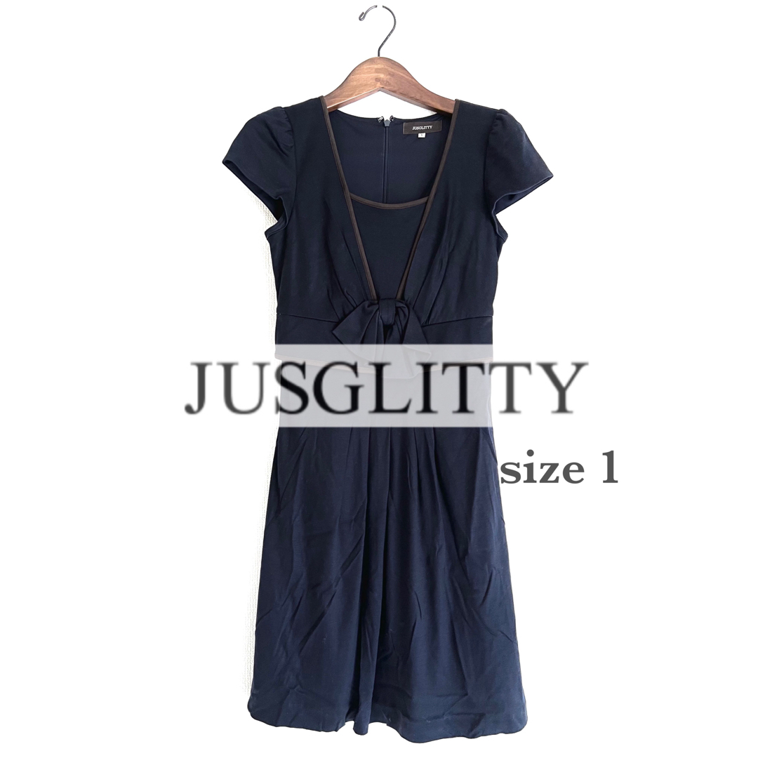 JUSGLITTY(ジャスグリッティー)の【2万JUSGLITTY ジャスグリッティー】清楚系ワンピースsize1 レディースのワンピース(ひざ丈ワンピース)の商品写真