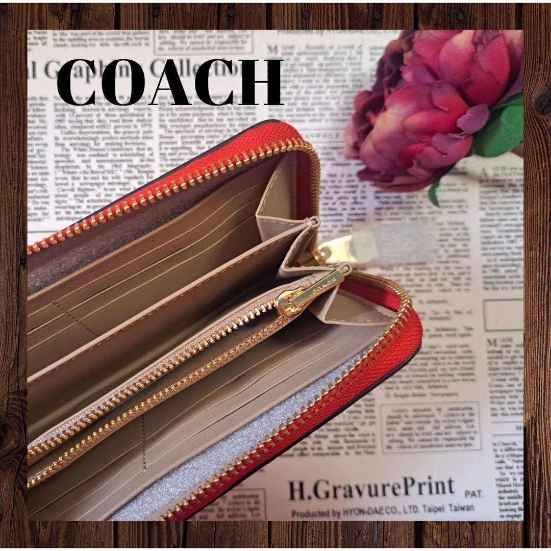 COACH - コーチ COACH 長財布 CF406 ハートチェリー ジップアラウンド