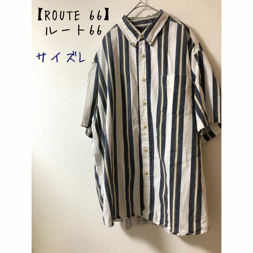 【ROUTE 66】ルート66 ビッグシルエット　ストライプBDシャツ　L メンズのトップス(シャツ)の商品写真
