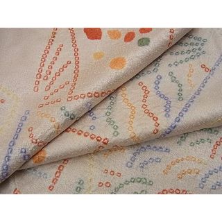 平和屋野田店■上質な小紋 絞り 色紙吉祥文 逸品 n-kv1967