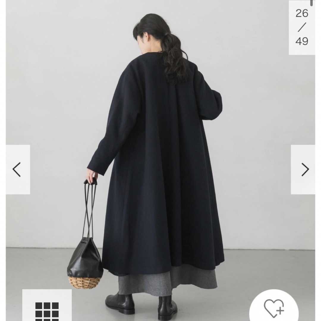 新品タグ◉ かぐれ ウールAラインコート ネイビー DOORS アーバン