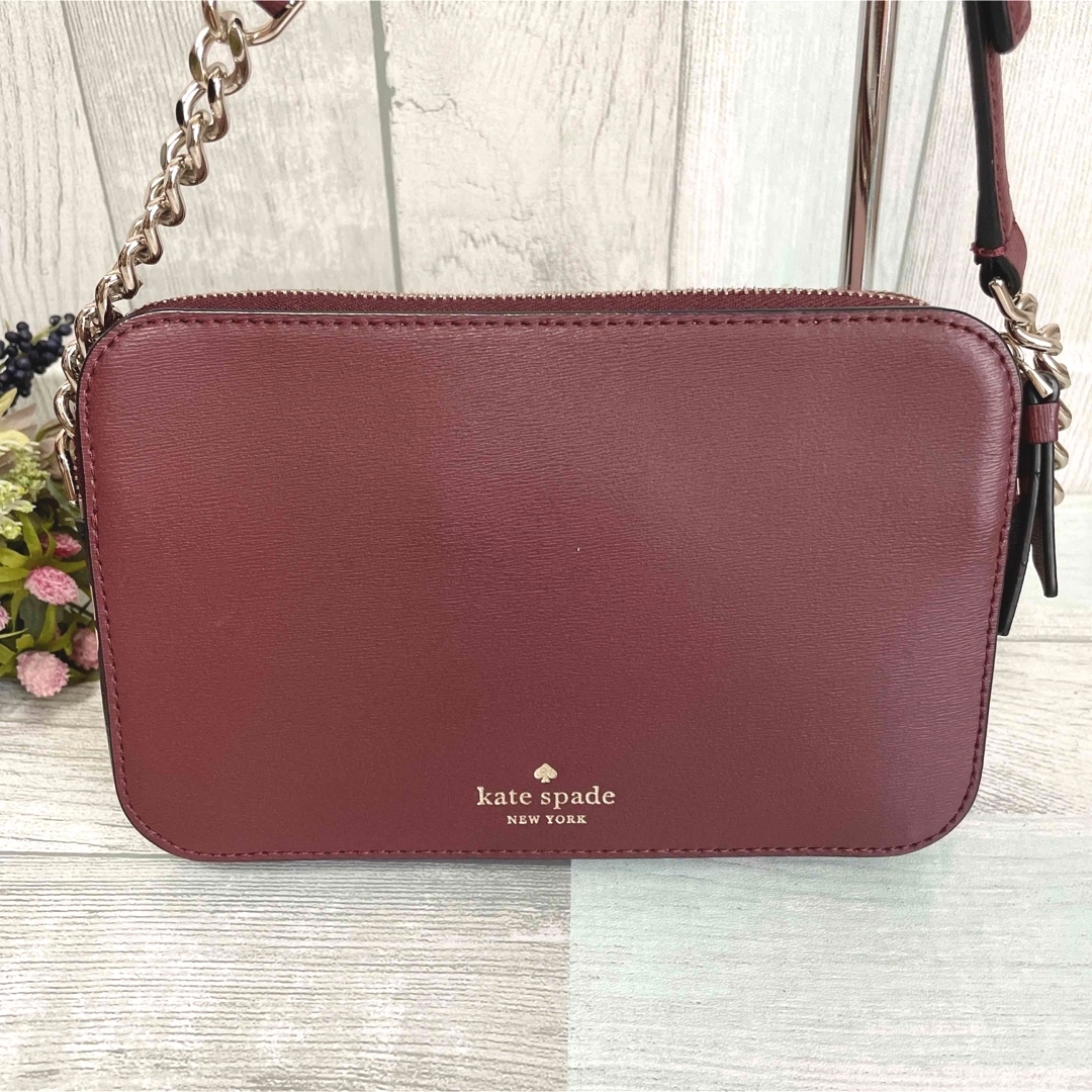 【良品】kate spade クローバー柄ロングコート オフホワイト 4 L