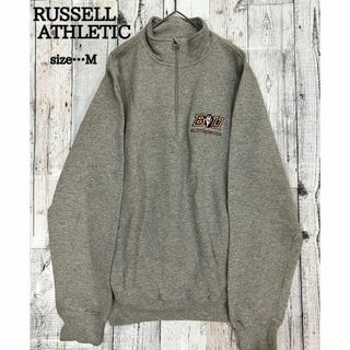 ラッセルアスレティック(Russell Athletic)のRUSSELL ATHLETIC ハイネック　ハーフジップ　グレー　カレッジ　M(スウェット)