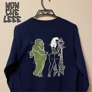 NONCHELEEE × スタンドそのだ l/s Tshirt Navy(Tシャツ/カットソー(七分/長袖))