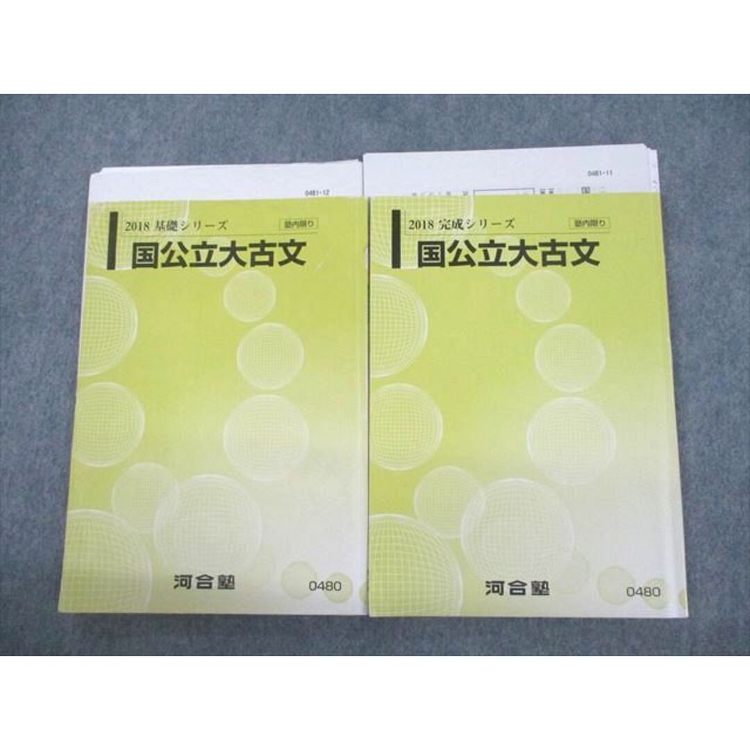 VC12-091 河合塾 国公立大古文 テキスト通年セット 2018 計2冊 20S0D