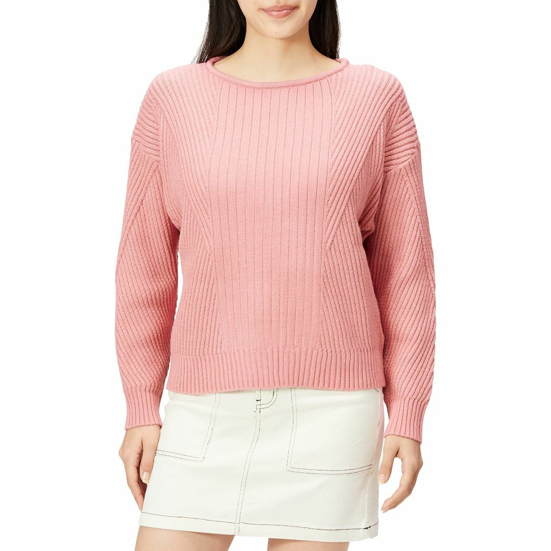 【色: ピンク】[フリーズマート] セーター ［ＷＥＢ限定］パネルリブボートネッ レディースのファッション小物(その他)の商品写真