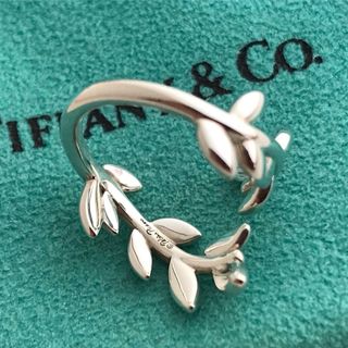 【美品】 Tiffany オリーブ リーフ バイパス リング　9号