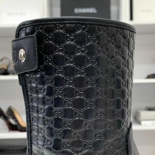 Gucci - 6711 グッチ マイクログッチシマ レザー ショートブーツ