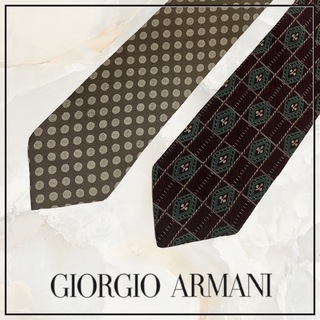 ジョルジオアルマーニ(Giorgio Armani)のARMANI    ネクタイ　2set ドット柄　総柄　ヴィンテージ　レトロ(ネクタイ)