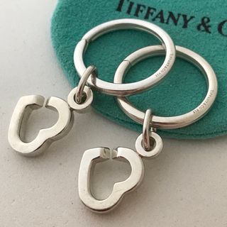 Tiffany ダブルハートチャーム キーホルダー希少