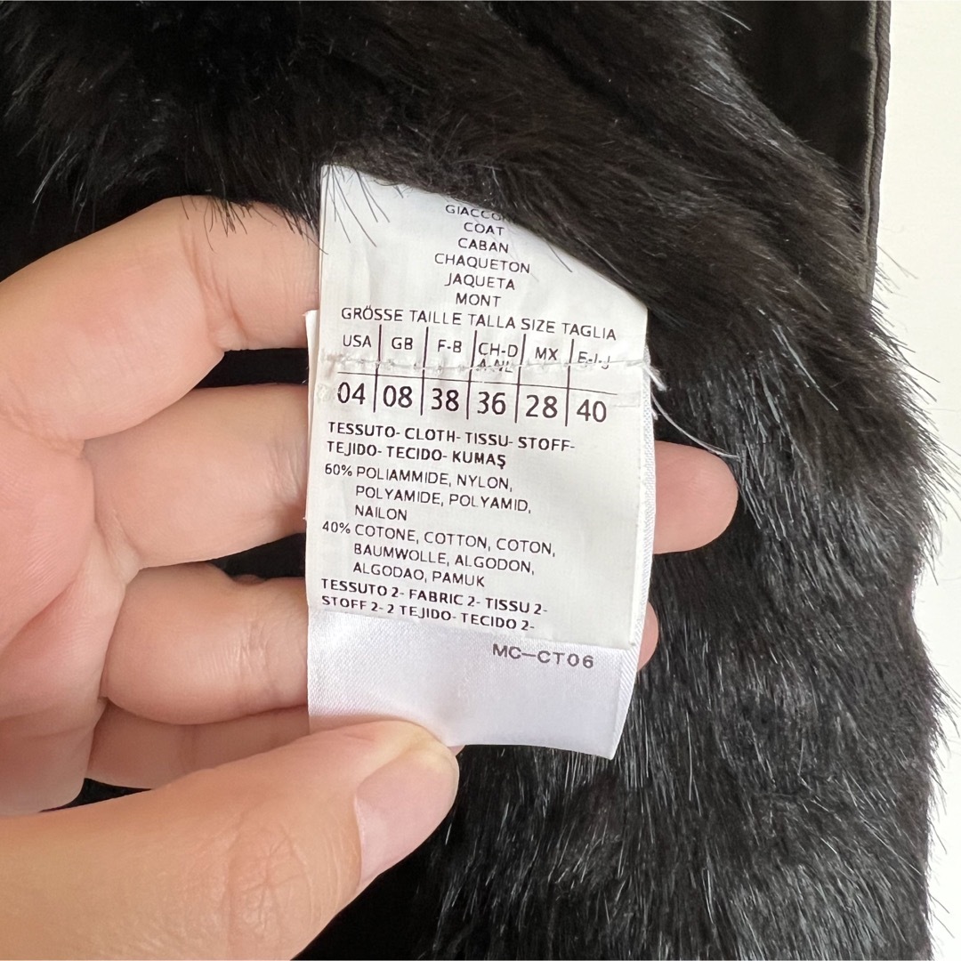 Max & Co.(マックスアンドコー)のMAX&Co. エコファー フード付き ミディアム丈コート カーキ  レディースのジャケット/アウター(モッズコート)の商品写真