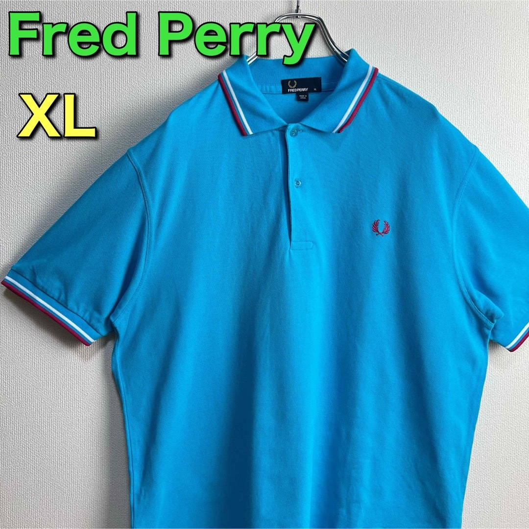 FRED PERRY(フレッドペリー)の大人気　フレッドペリー　ポロシャツ　M12 ライトブルー　ピンク　ホワイト　XL メンズのトップス(ポロシャツ)の商品写真