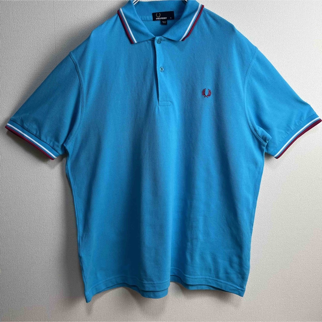 FRED PERRY(フレッドペリー)の大人気　フレッドペリー　ポロシャツ　M12 ライトブルー　ピンク　ホワイト　XL メンズのトップス(ポロシャツ)の商品写真