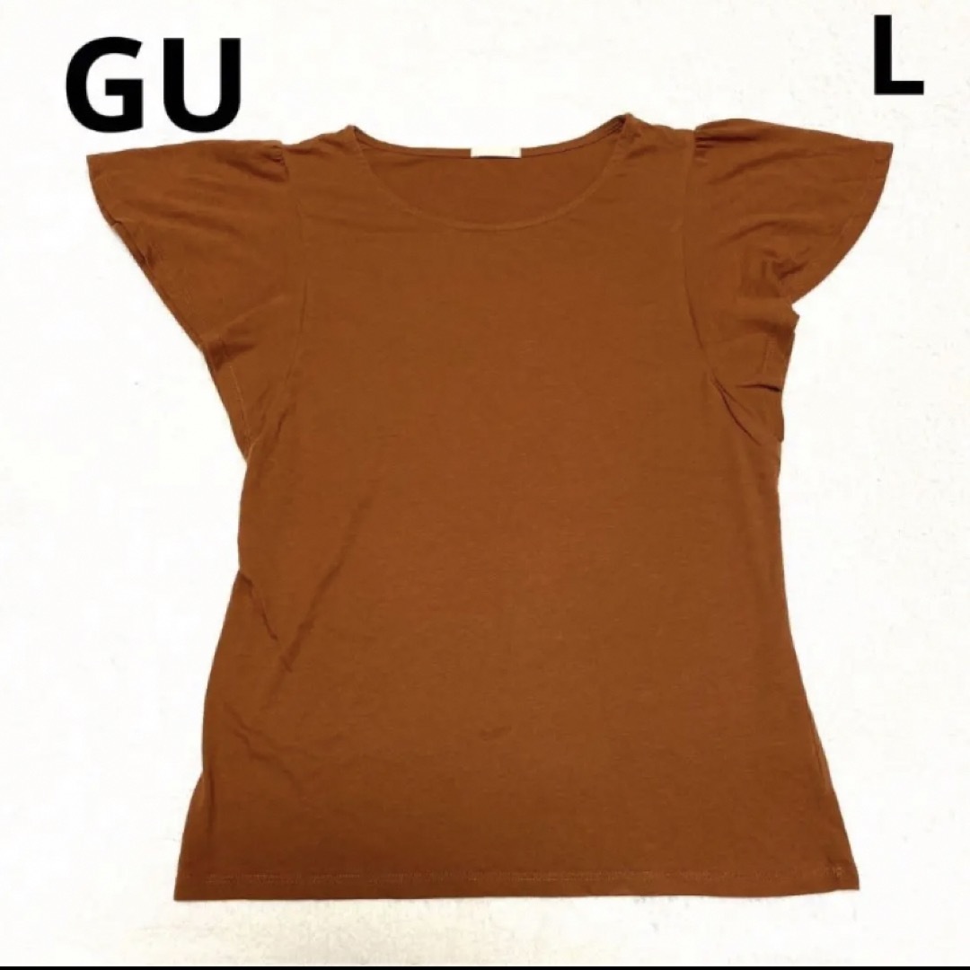 GU(ジーユー)のGU 半袖　L ブラウン レディースのトップス(Tシャツ(半袖/袖なし))の商品写真