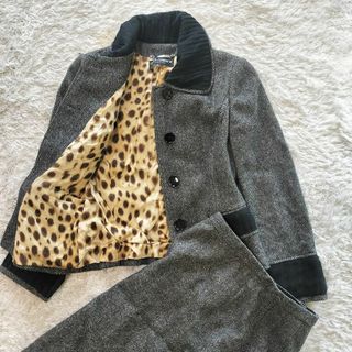 size46☆極美品☆ドルチェ＆ガッバーナ コットン製ドレススーツ ブラック系