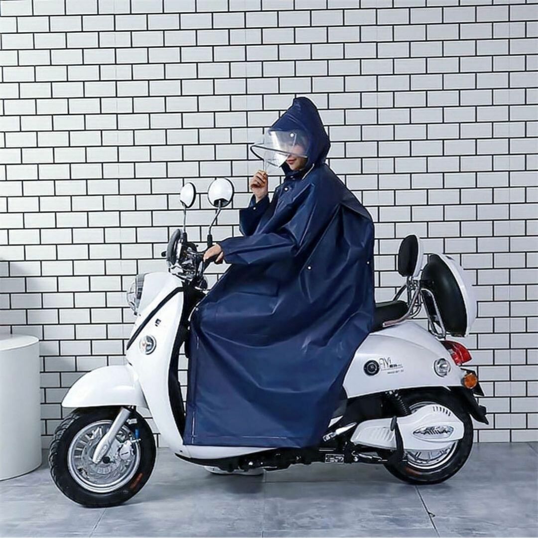 レインコート　ポンチョ　雨具　カッパ　3XL　ブラック　自転車　男女兼用 レディースのファッション小物(レインコート)の商品写真