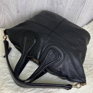 未使用保管 ジバンシー 2way ショルダーバッグ レザー ロゴ金具 ブラック