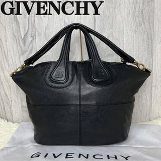 未使用保管 ジバンシー 2way ショルダーバッグ レザー ロゴ金具 ブラック