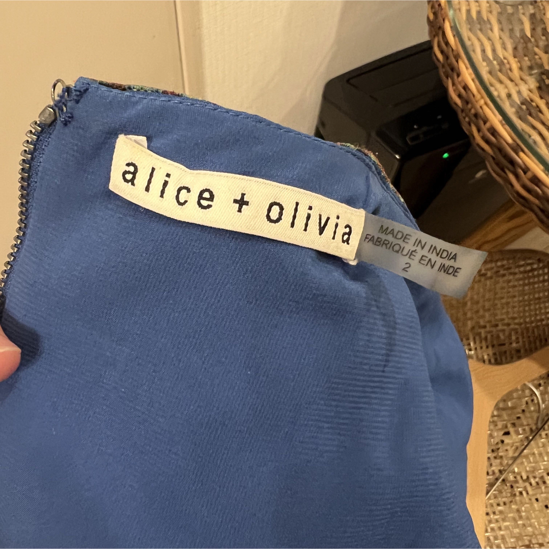 【定価約12万】alice+olivia  ワンピースドレス ブルー