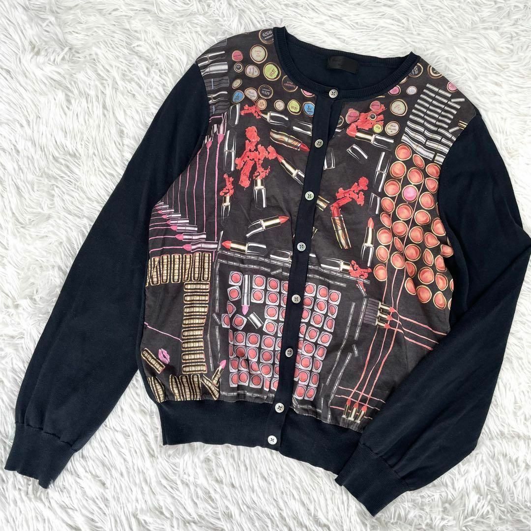 高級『Paul Smith BLACK 』リップ柄 カーディガン-