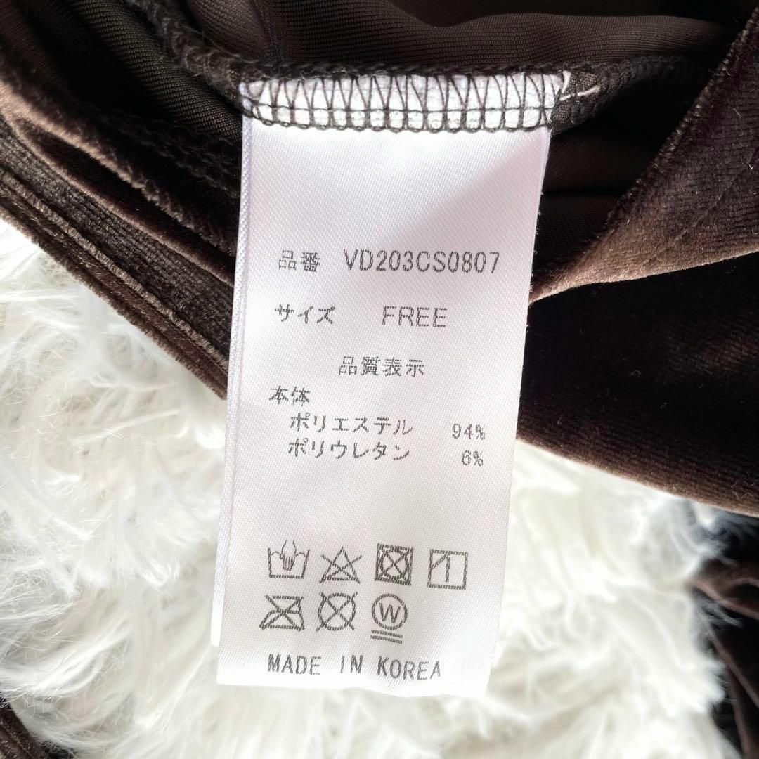 ◎極美品◎『VIAVANDA』Velour Cutting Tops ブラウン-
