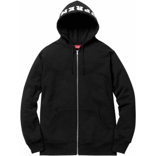 シュプリーム(Supreme)のSupreme Felt Hooded Logo Zip Up Black S(パーカー)