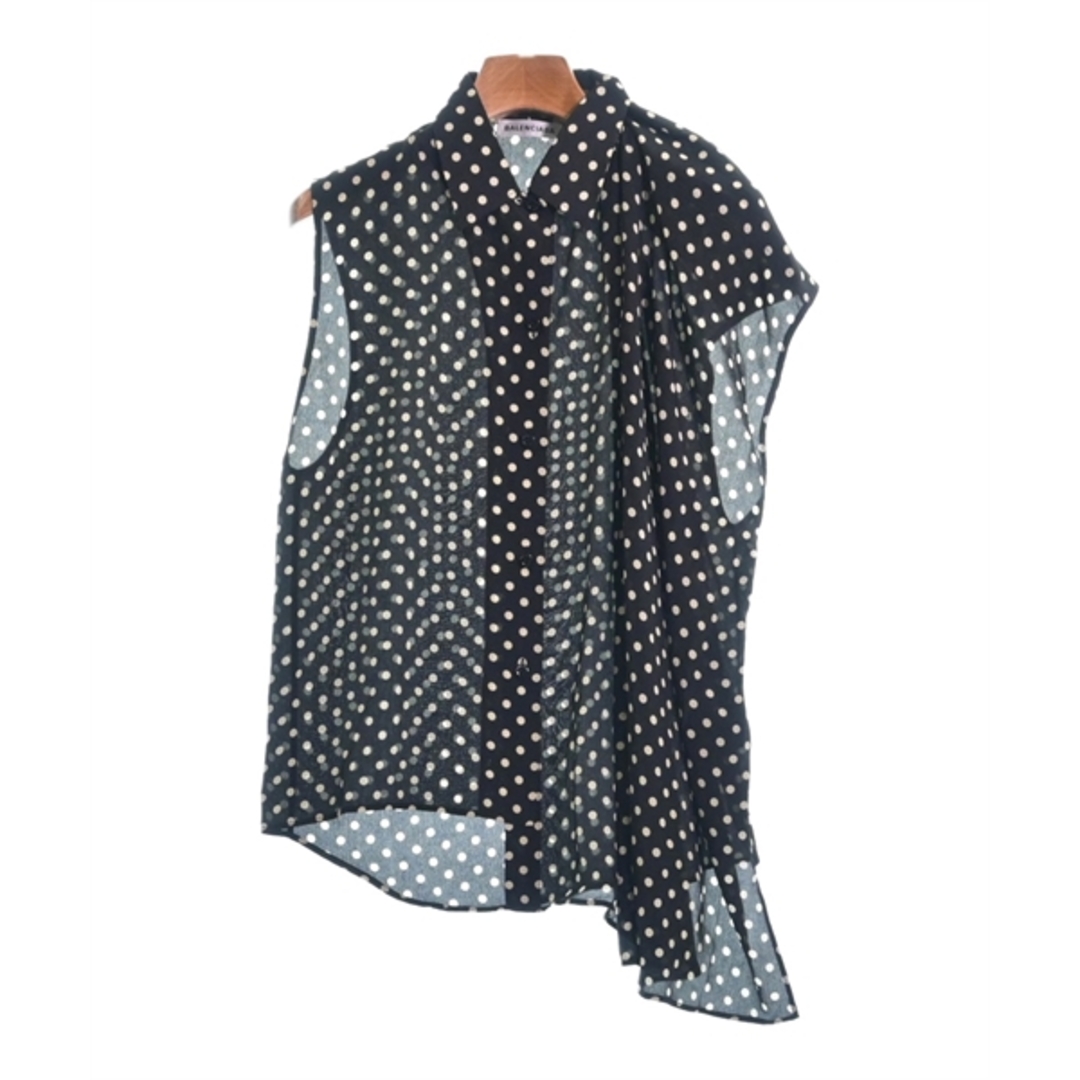 BALENCIAGA バレンシアガ ブラウス 34(XS位) 黒x白(ドット) | www