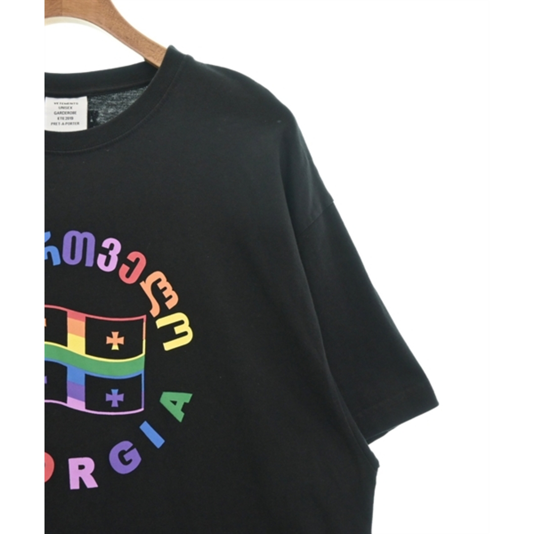 VETEMENTS(ヴェトモン)のVETEMENTS ヴェトモン Tシャツ・カットソー S 黒 【古着】【中古】 メンズのトップス(Tシャツ/カットソー(半袖/袖なし))の商品写真