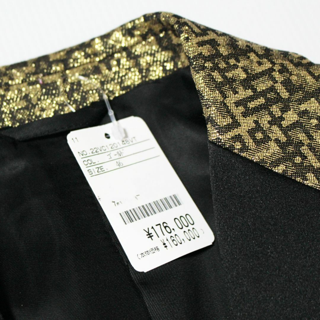 新品 ヴェルサーチ 定価176000円 荘厳美麗 ゴールドジャケット M相当 金
