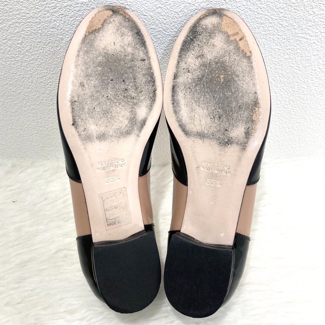 RED VALENTINO(レッドヴァレンティノ)のレッドヴァレンティノ エナメルレザー リボンパンプス バレエシューズ 22.5 レディースの靴/シューズ(バレエシューズ)の商品写真