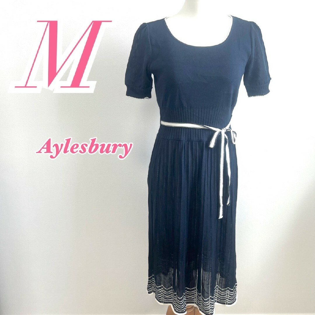 Aylesbury アリスバーリー　半袖ワンピース　ネイビー　M　ニット | フリマアプリ ラクマ