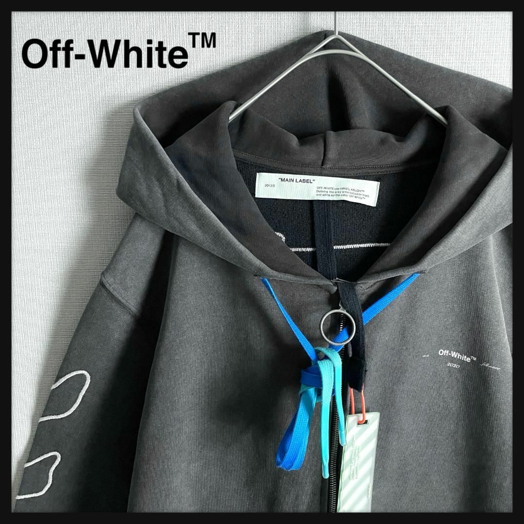 白クロスアロー ファイアテープロゴ】激レア 完売 OFF-WHITE パーカー