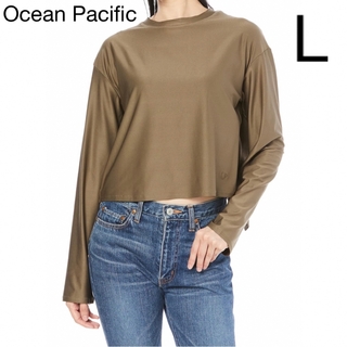 OCEAN PACIFIC - オーシャンパシフィック　Lサイズ　ブラウン　短丈 長袖Tシャツ
