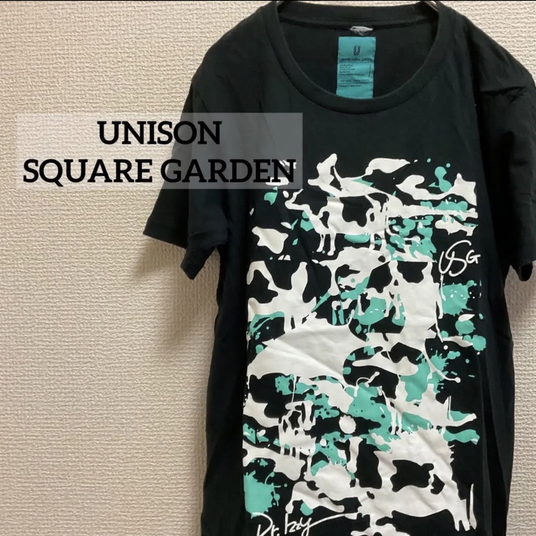 UNISON SQUARE GARDEN(ユニゾンスクエアガーデン)のユニゾンスクエアガーデン　Tシャツ　ブラック　半袖　プリント エンタメ/ホビーのタレントグッズ(ミュージシャン)の商品写真