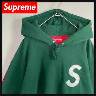 supreme シュプリーム　レザーSロゴ　パーカー　オリーブ　緑