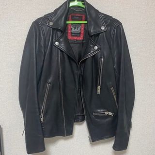 【最終価格】【新品】DIESELディーゼルくすみピンクレザーライダースジャケット