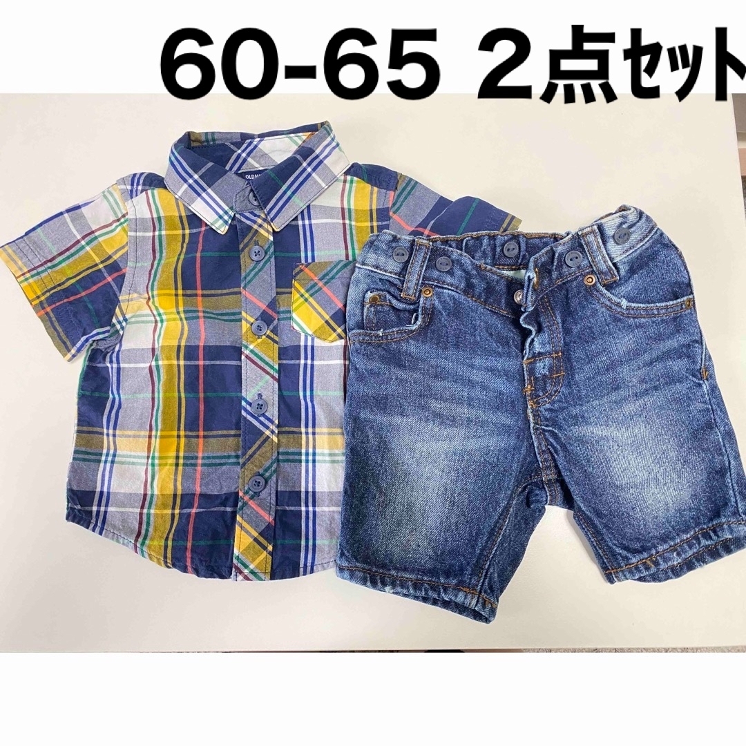 H&M(エイチアンドエム)のOLDNAVY×H&M/ﾍﾞﾋﾞｰ男の子ｼｬﾂ ｼﾞｰﾊﾟﾝ2点ｾｯﾄ/60 キッズ/ベビー/マタニティのベビー服(~85cm)(パンツ)の商品写真